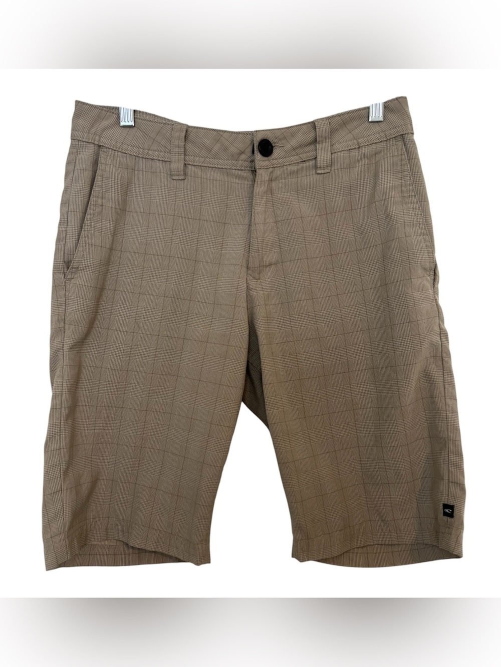 O'Neill 30 Waist Plaid Tan Flat Front Men's Shorts